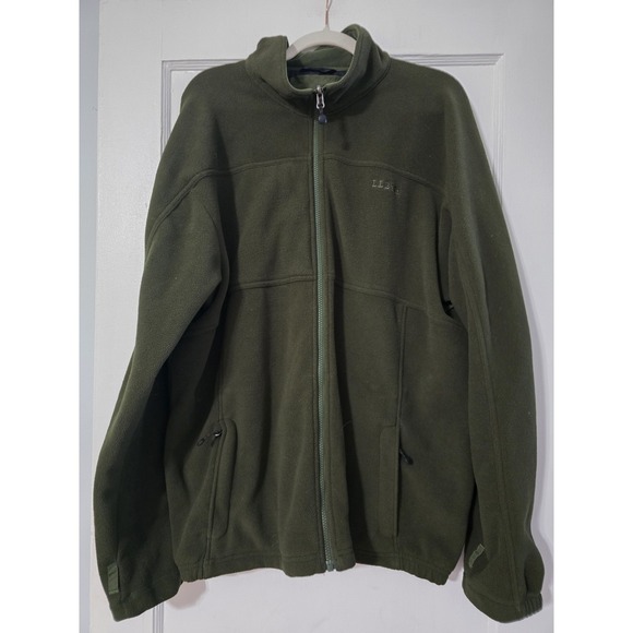 L.L. Bean Other - L.L. Bean Mens Fleece Jacket Side Pocket Full Zip Long Sleeve Green Size XL Tall